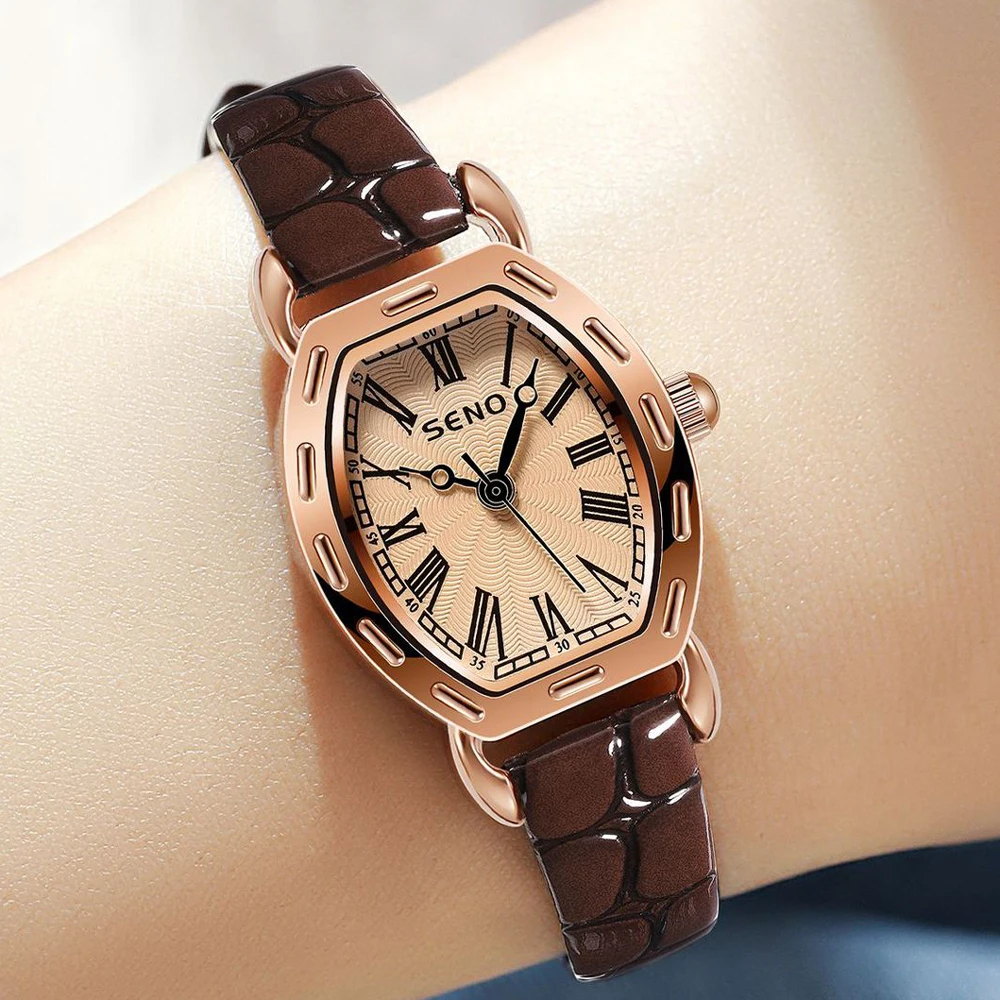 

2023 Retro Small Dial Watch for Women Luxury Brand Waterproof Leather Strap Elegant Dress Ladies Wrist Watches Relogio Feminino