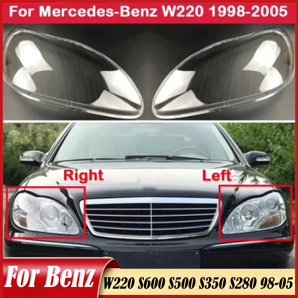 Osłona reflektora samochodowego do Benz W220 S600 S500 S350 S280 1998-2005 Osłona reflektora samochodowego Szklana osłona klosza Jasna skorupa