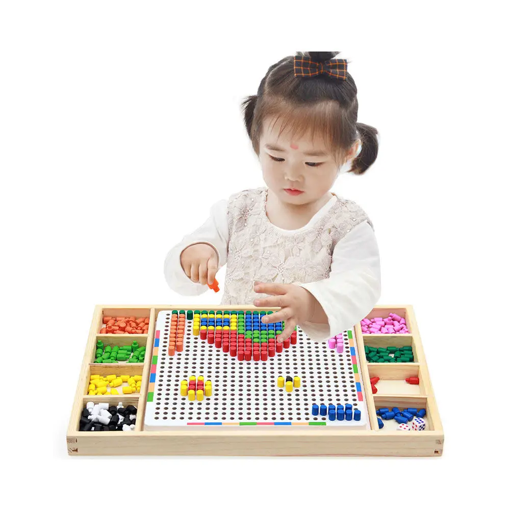 

1Set Mushroom Nail Puzzle Colorful Kids Nail Jigsaw Educational Blocks Early Learning Creativity Gift Kids Blocks