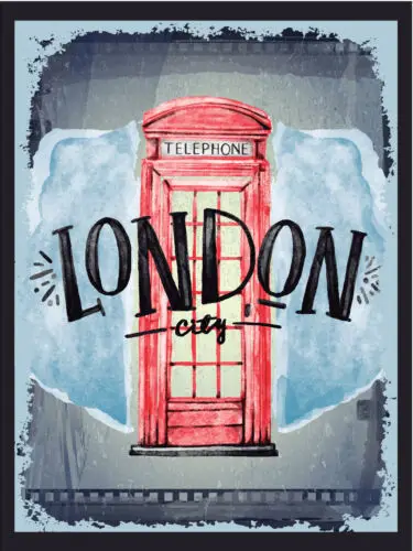 Metal plaque vintage retro style London City Phone Box Classic tin door sign-Aluminum