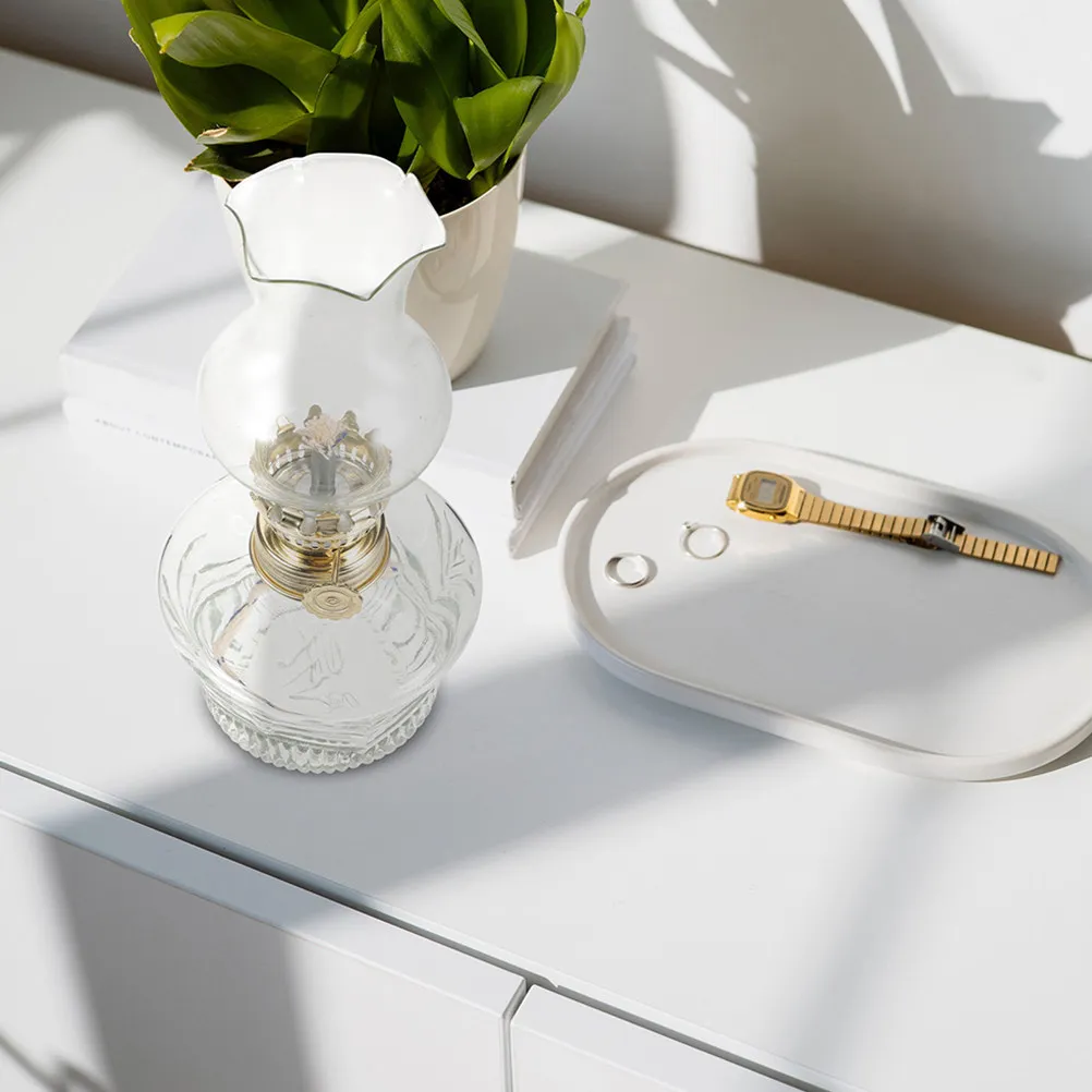 

2Pcs Glass Lampshade Oil Lamp Chimney Replacement Smooth Surface Easy Install Classic Style Reliable Material Oil Lamp Chimney