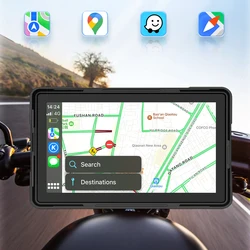 Portable IPX8 Waterproof Motorcycle GPS Navigation Wireless Carplay Android Auto DVR Drive Recorder Moto Monitor Video Player