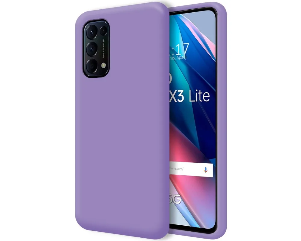 Ultra Soft liquid silicone case for Oppo Find X3 Lite 5G purple color