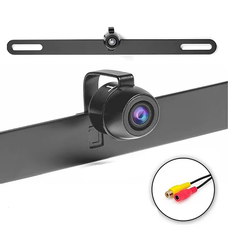 

Long Metal Frame Car License Plate With HIDDEN RearView Backup Camera Color CMOS 170 Degree PZ413E