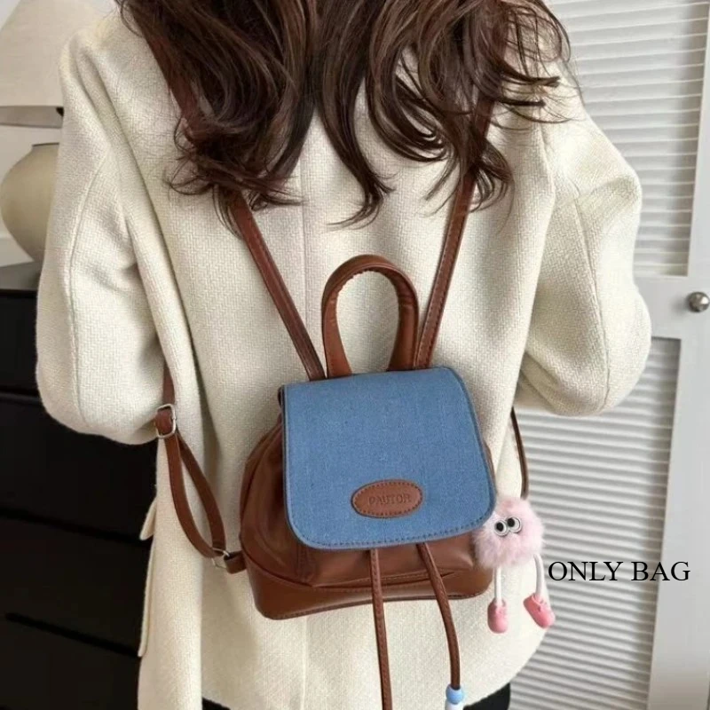 Retro Fashion Solid Color Backpack Women's Bag Spring and Autumn Foreign Style Casual Tide Simple Travel Bag