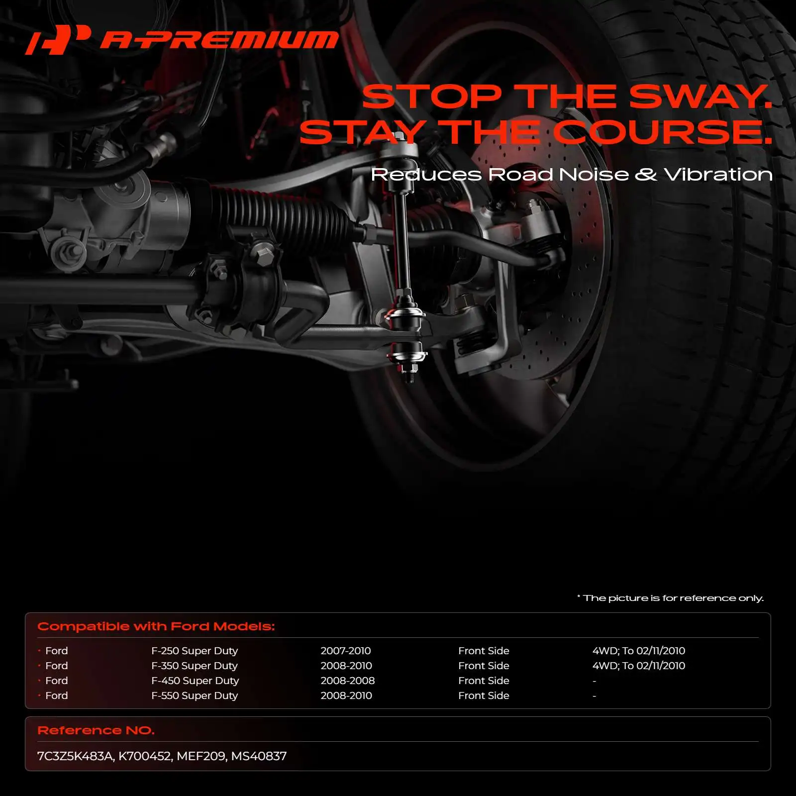 A-Premium 2x Front Left & Right Sway Bar Link for Ford F-250 Super Duty 07-10 F-350 Super Duty 08-10 F-450 Super Duty 2008