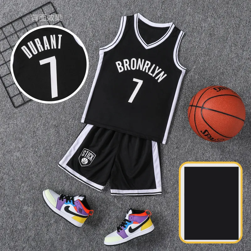 NEW 24/25 Children's clothing suit boy girl Basketball Jerseys Durant 7 game team uniform training  Vest and shorts