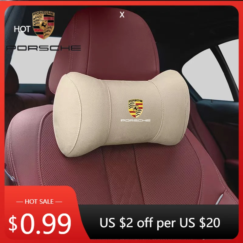 

Наклейка на автомобиль для Porsche Cayman, Cayenne, 911, Macan, подушка для подголовника, подушка для шеи, поясничная опора для Porsche 911, 718, Taycan