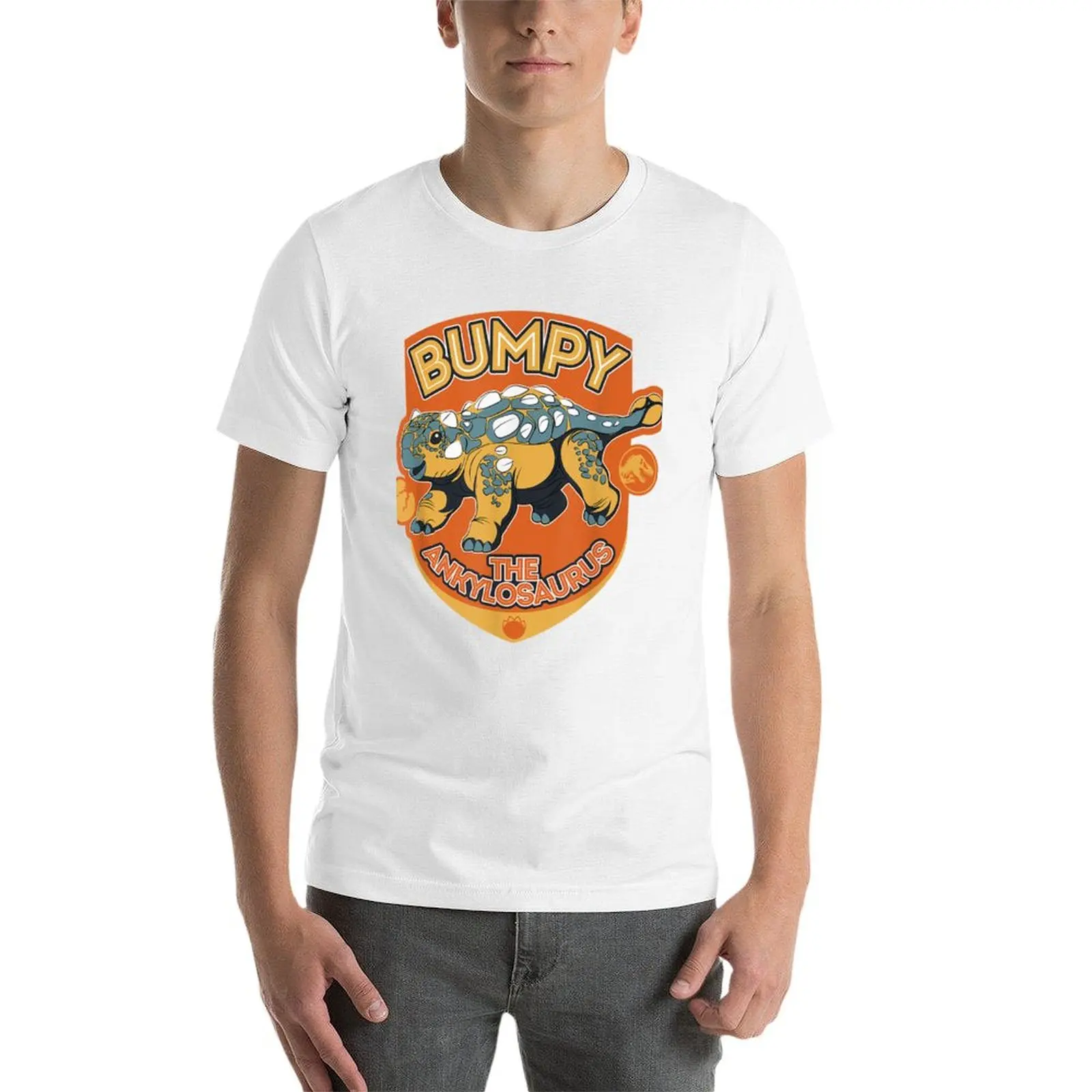 العالم الجوراسي كامب الطباشري بامبي Ankylosaurus تي شيرت أنيمي التي شيرت رجل تي شيرت القطن تي شيرت #4