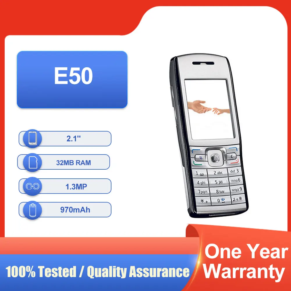الأصلي مقفلة E50 شريحة واحدة بلوتوث 2.1 "970mAh مكبر الصوت شحن سريع الهاتف المحمول في حالة جيدة