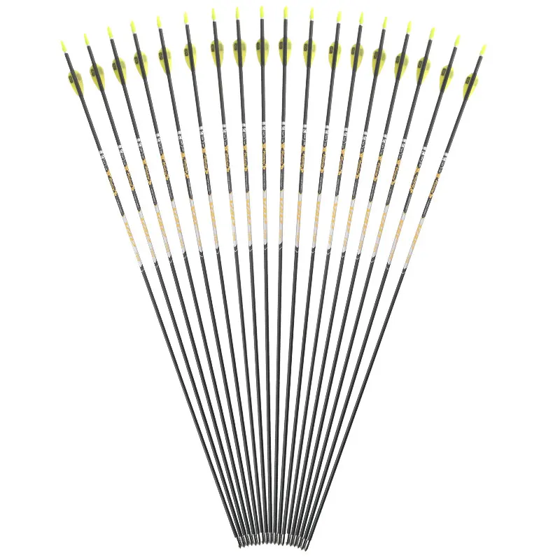 Spine350 400 450 500 600 700 800 900 Koolstofpijlen Punten Pin Nock Vanen Voor Samengestelde Recurve Boog Longbow Boogschieten Jacht 6/12Pc