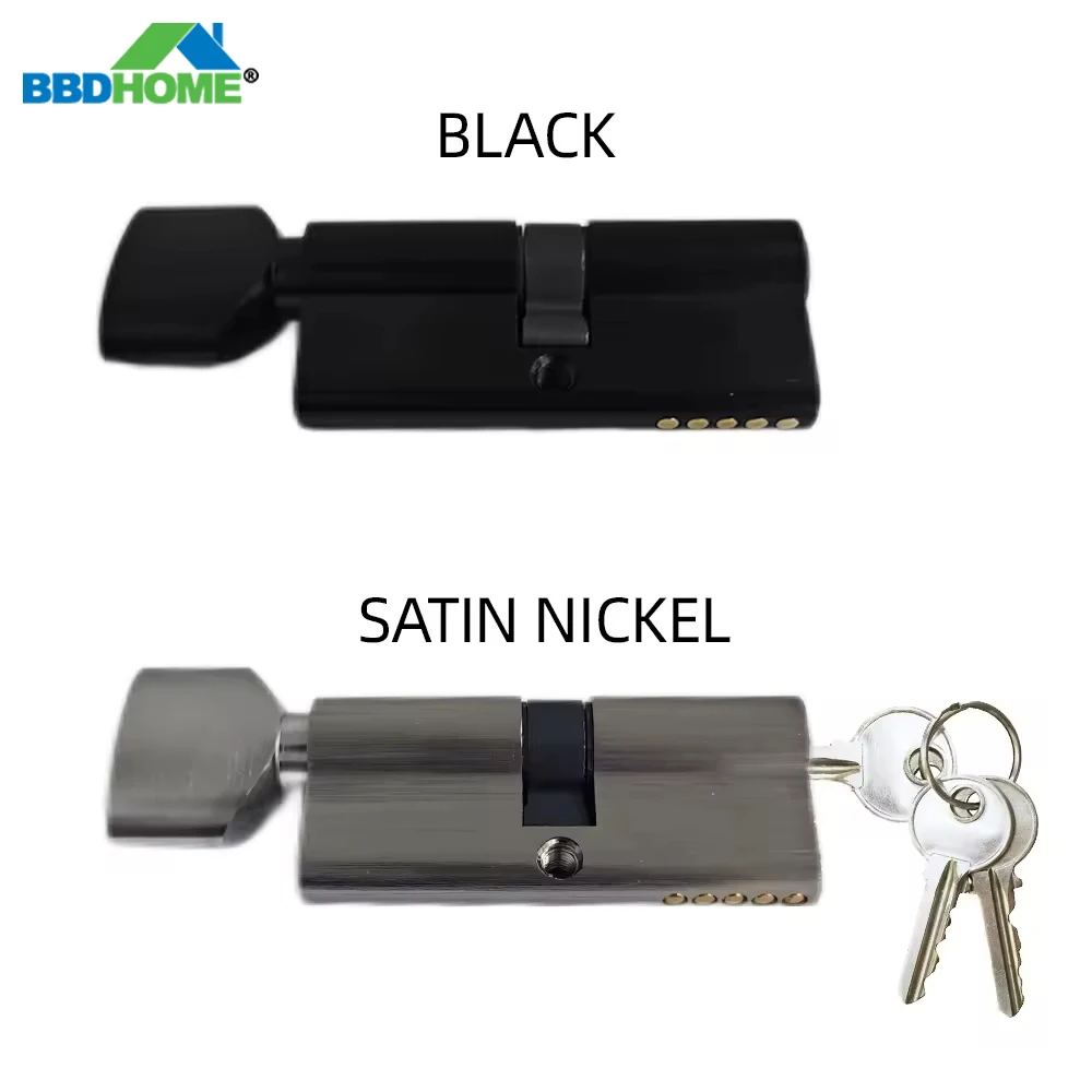 Цилиндрический замок BBDHOME с одним открытым цилиндром, защелка из алюминиевого сплава, латрон, 70 мм, 3 ключа, черный атлас