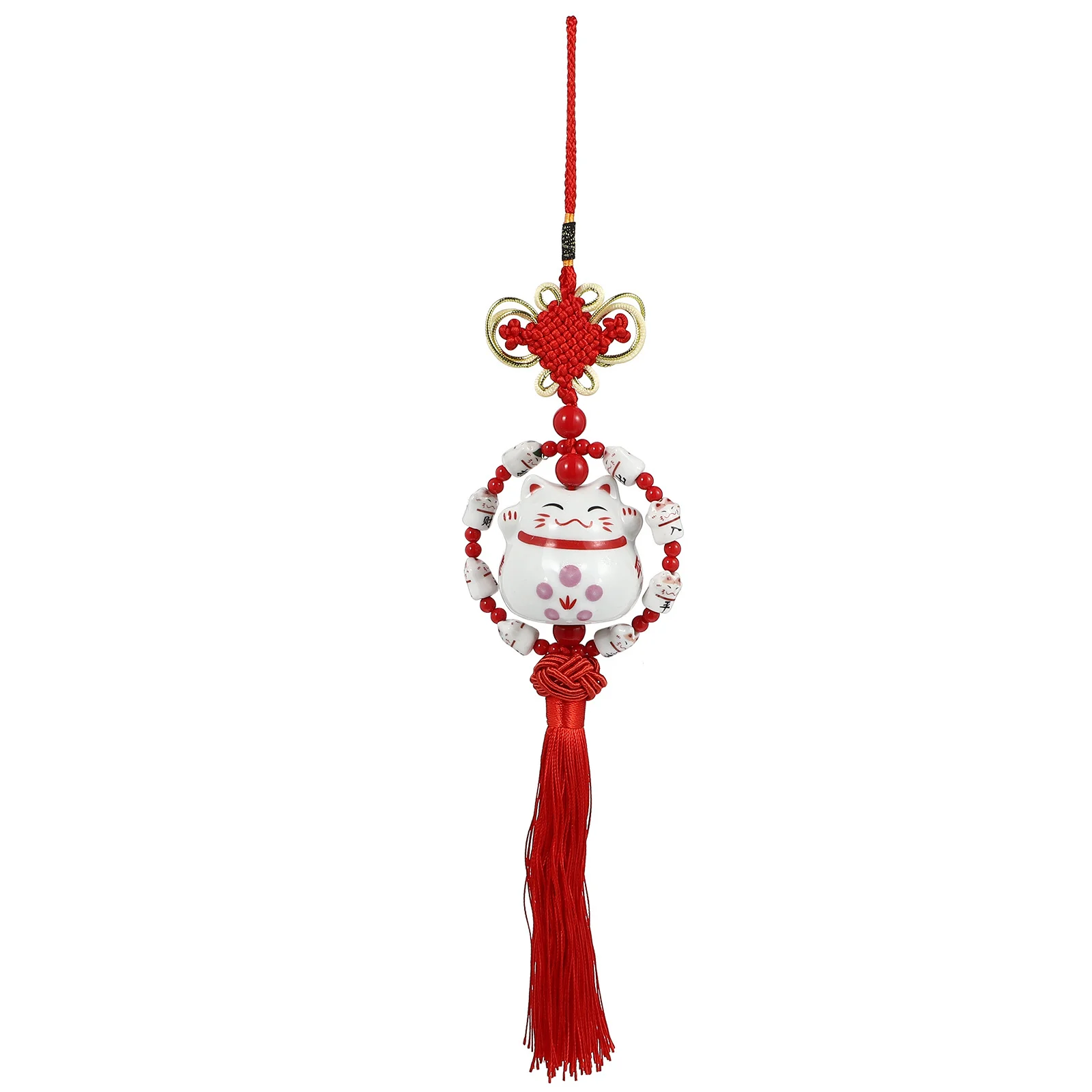 

1Pcs Cat Car Ornament Ceramic Hanging Rearview Mirror Decor Pendant for Vehicle Interior Decoration Car Ornament