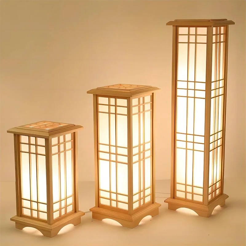 

Log Lamp Tatami Lamp Japanese Floor Lamp Living Room Wooden Dining Room Bedroom Tea Room Chinese Solid Wood Led Floor Lamp