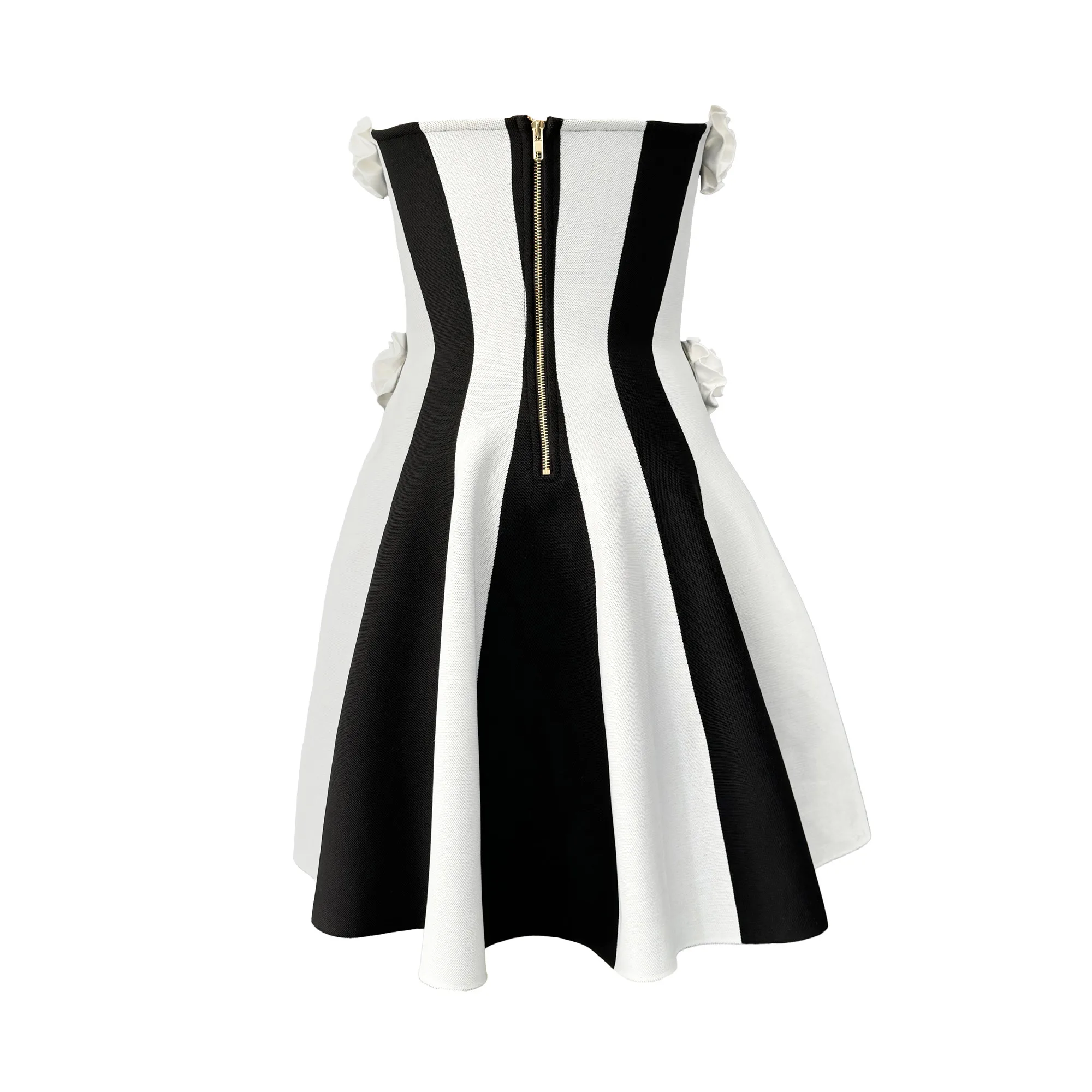 2025 New Arrival Strapless Bandage Dress Women Patchwork Clothes Evening Party Elegant Mini Dresses