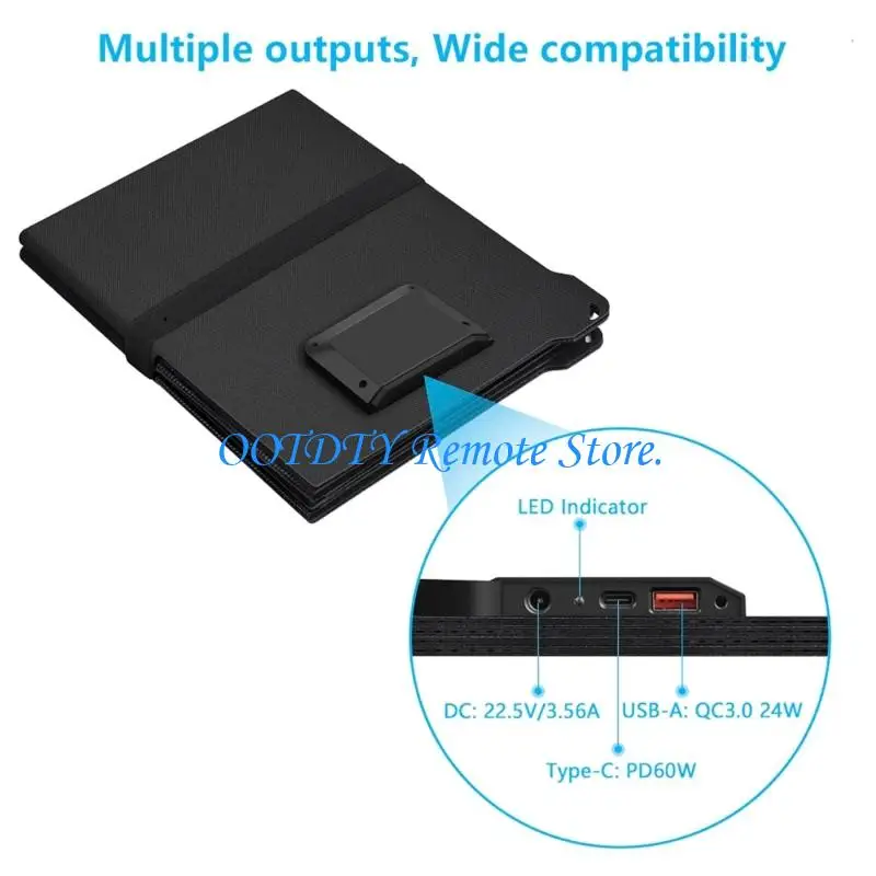80W 5V 12V 20V Foldable Solar Panel Portable Solar with USB Type C