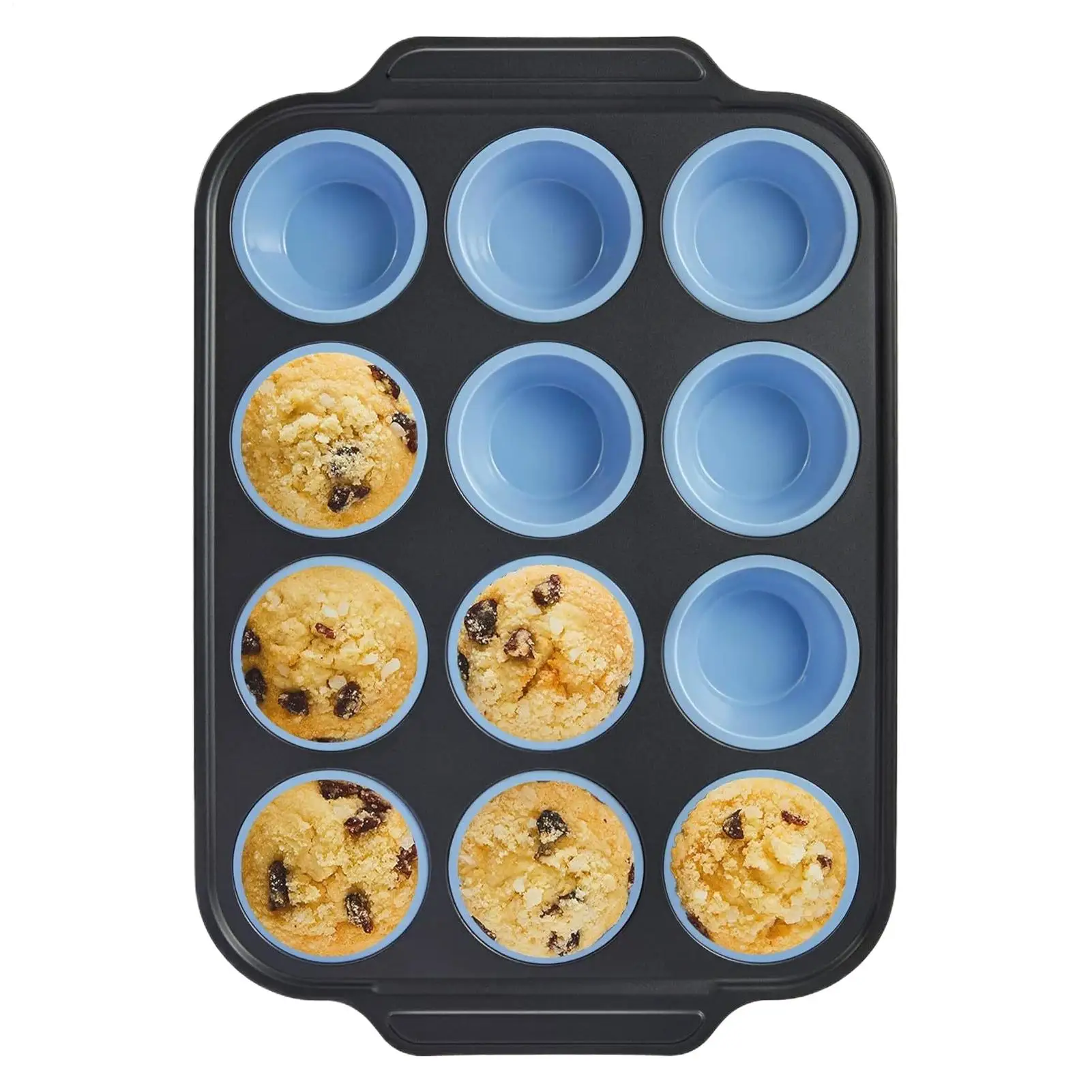 

Silicone Pancake Mold 12 Cups Nonstick Cupcake Pan Portable Silicone Easy Baking Tray Cup Cake Pans Oven Baking Tool