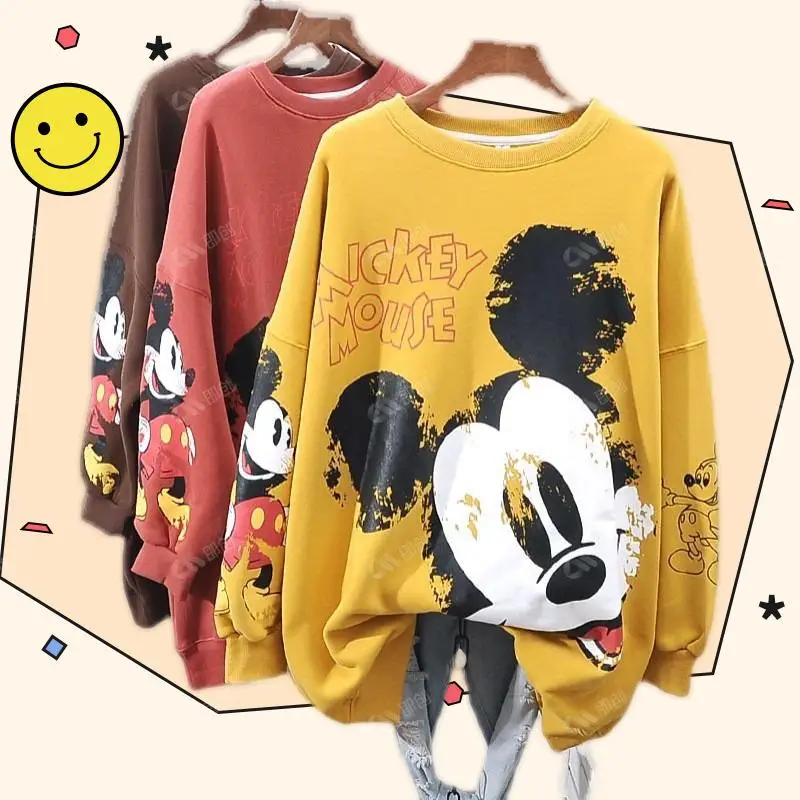 

New Sweatshirts Hoodies Women Autumn fashion Cartoon Print Tops Long Sleeve Lady Hoodies Tees Hot Sweatshirts Casual Tops