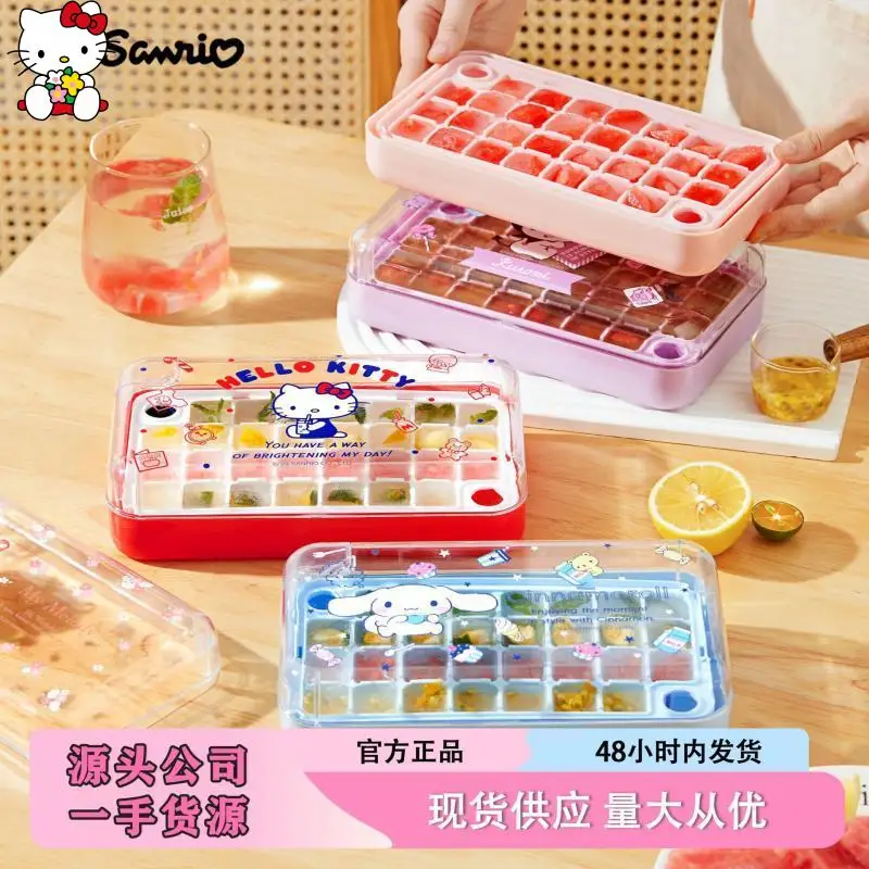 

Посуда Sanrio с героями мультфильмов «Hello Kitty Kuromi», красивая форма для изготовления льда, мультяшное изображение, поднос для льда, пресс-форма, модная милая форма