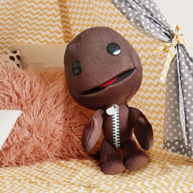 Little Big Planet Afro Sackboys Figur Plüschtier Spiel Sackboys Modell Geburtstagsgeschenk für Kinder Stoffpuppe Kuscheliges Abenteuer Buddy