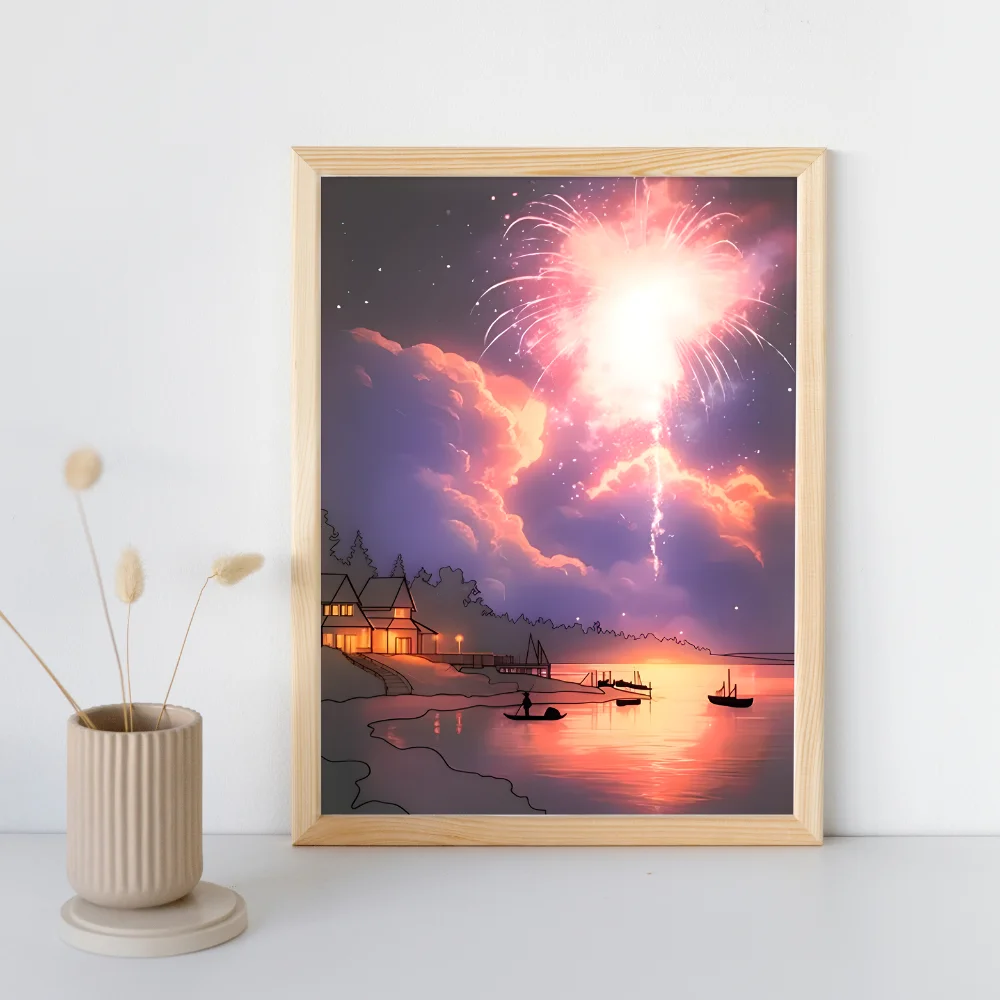 Amazing fireworks LED night light painting,comic lines wooden photo frame USB rechargeable,pleasant home decoration mood lamp