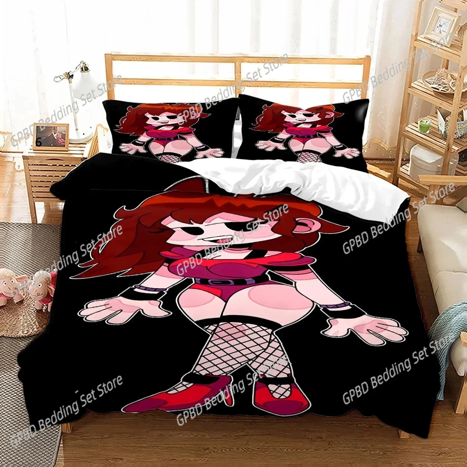 

Luxury New 3D Print Friday Night Funkin Bedding Set Single Twin Full Queen King Size Friday Night Funkin Bed Set Bedroom Duvet
