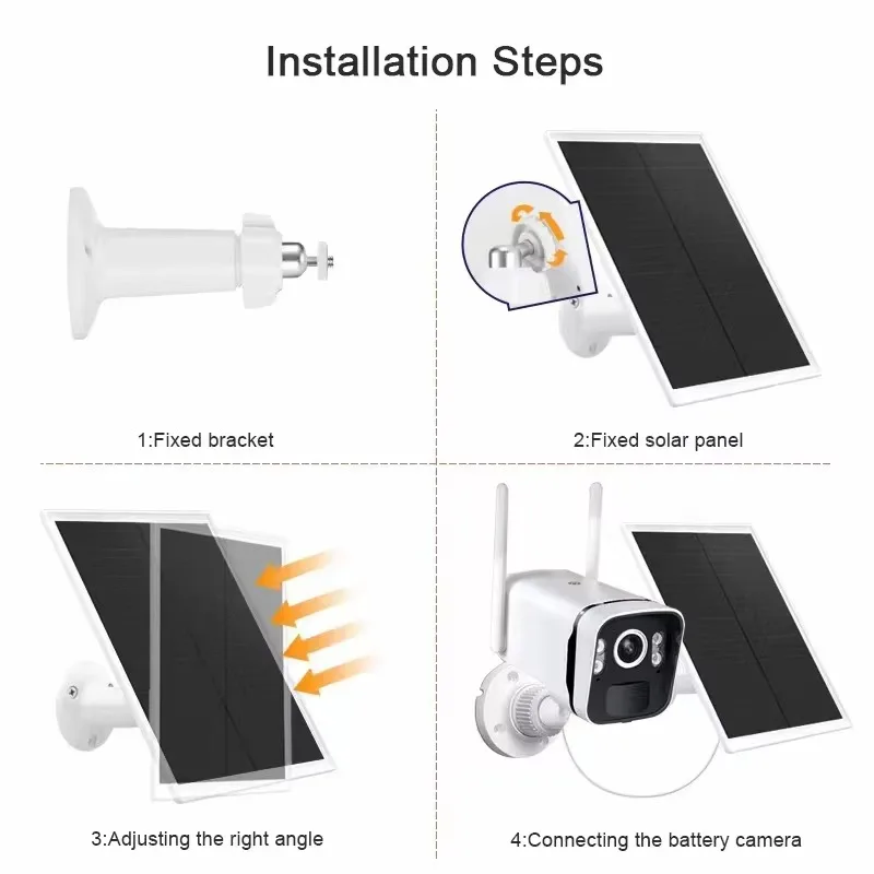 5V Solar Panel Charging Waterproof Portable Solar Panel 4w for Arlo Camera/Eufy Security Wireless Ring Doorbell Blink Video Cctv view 4