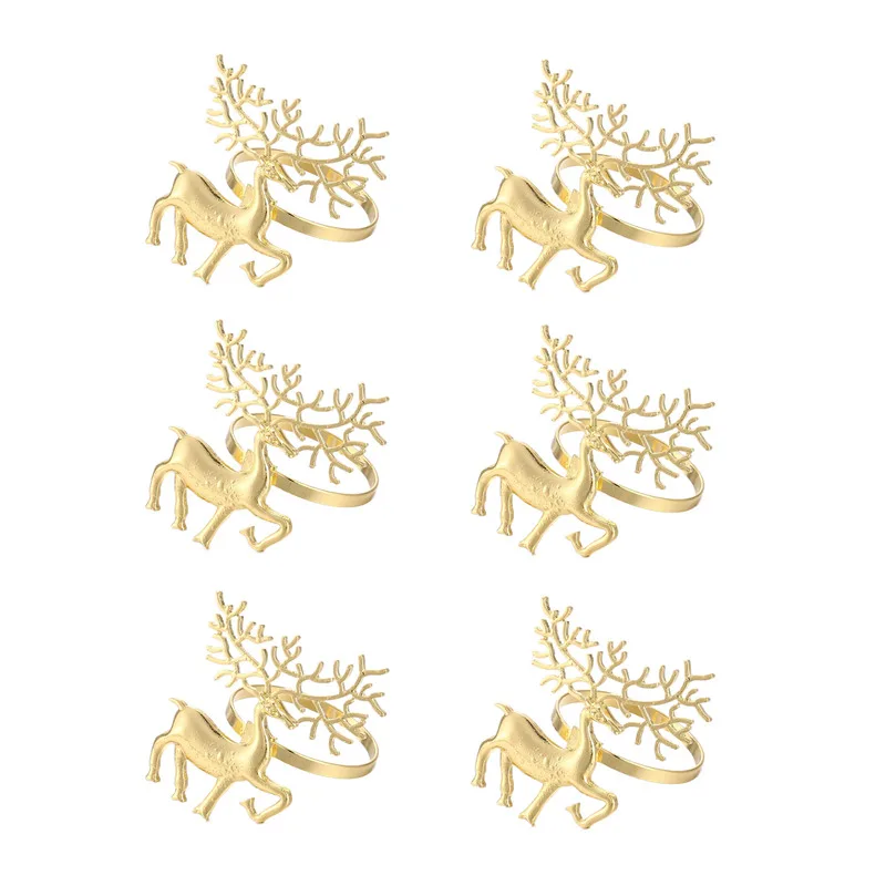

Christmas Decorations Napkin Ring Durable Delicate Deer Napkin Ring Holder For Restaurant Christmas Party Dinner