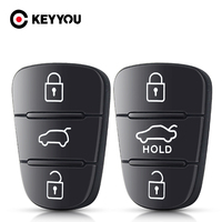 KEYYOU Replacement 3 Button Rubber Pad Key Shell For Hyundai IX35 I30 Accent Kia K2 K5 Rio Flip Remote Car Key Fob Case Cover