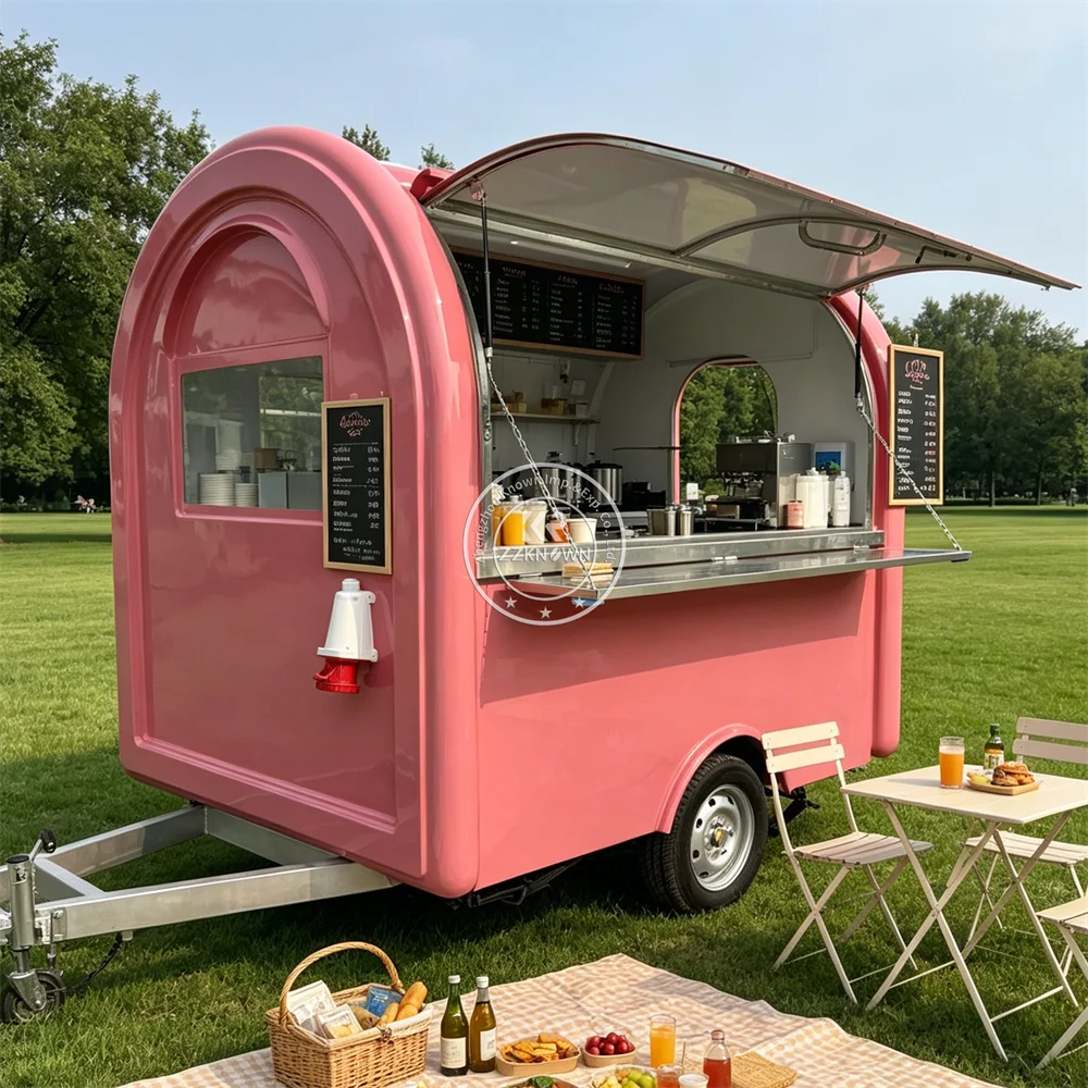 

Food Trailer Mobile Fast Food Van Street Catering Kiosk Pizza Burger Vending Truck Food Truck Trailer With Full Kitchen