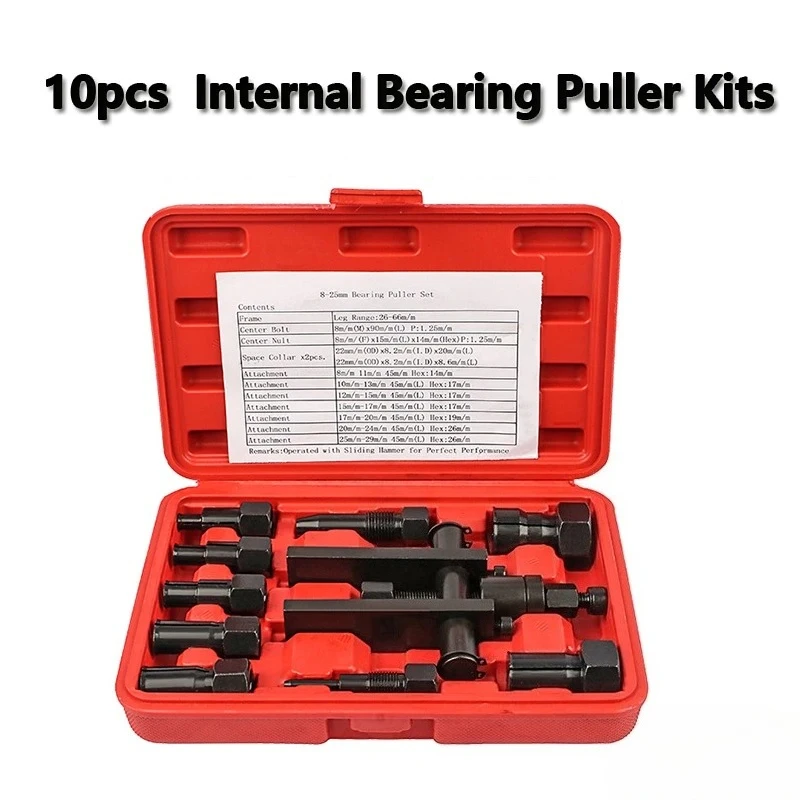 

10pcs Motorcycle Bearing Puller Kit Two-Jaw Bearing Removal Tool Puller Extractor Bearings with Box