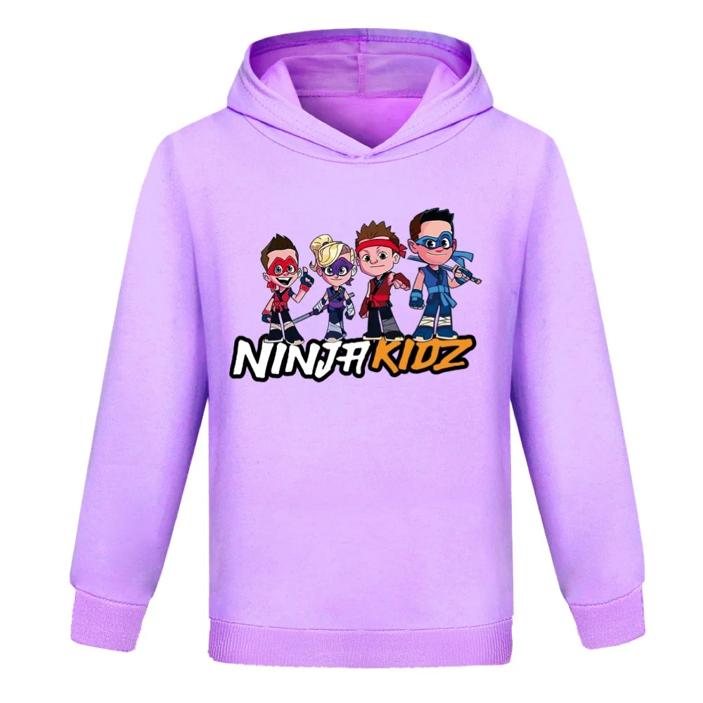 Boys NINJA KIDZ Hoodies Tees Cotton Boys Autumn Clothes Shirts for Teenage Girls Anime Cosplay T-Shirt Little Kids Hooded Tops