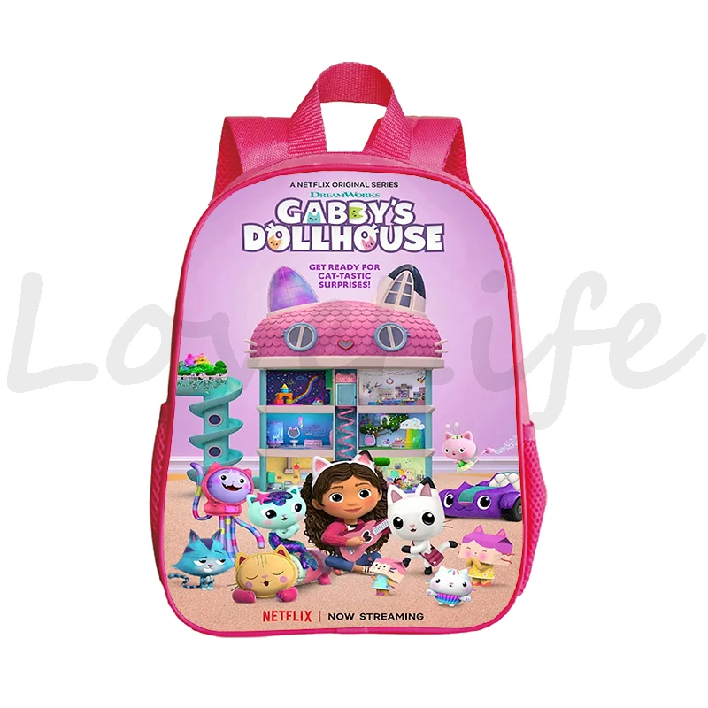 Cartoon Gabby\'s Dollhouse Backpack Schoolbag Toddler Kindergarten Bag Children Anime Backpacks Kids Mini Bookbag Kawaii Rusksack