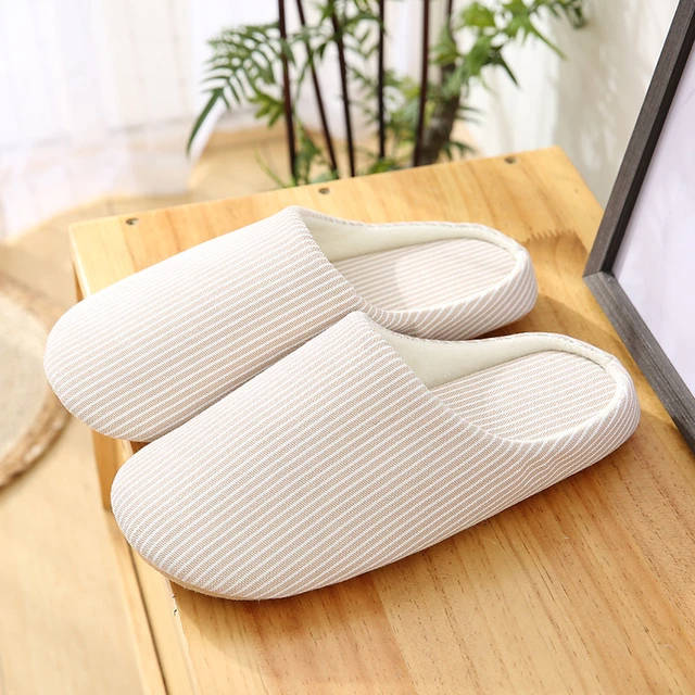 Machine Washable Soft Sole Japanese Home Wood Floor Silent Indoor Slippers Cotton Slippers Home AliExpress