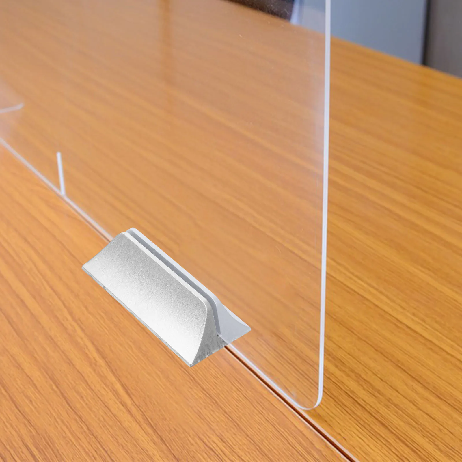 

2pcs Adjustable Desktop Clamp For Glass Board Privacy Panel, Sturdy Desk Partition Clip With Plastic Base, Screen Divider