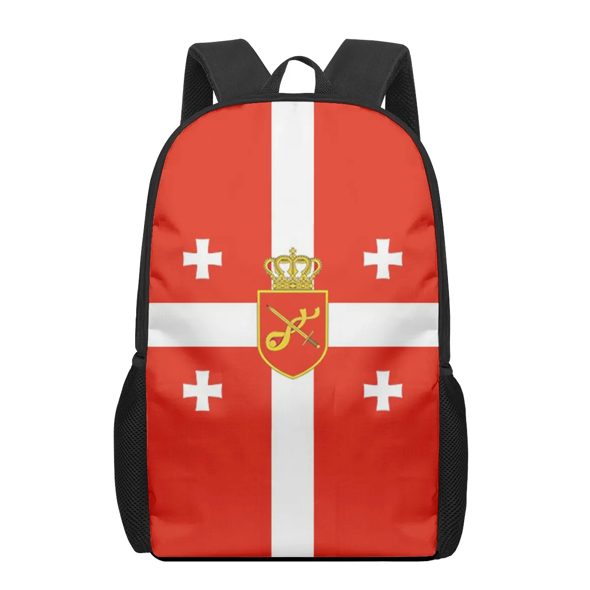 Georgia Flag 3D Pattern School Bag for Children Girls Boys Casual Backpacks Teens Men Backpack Boys Girls School Bags 16 Inch