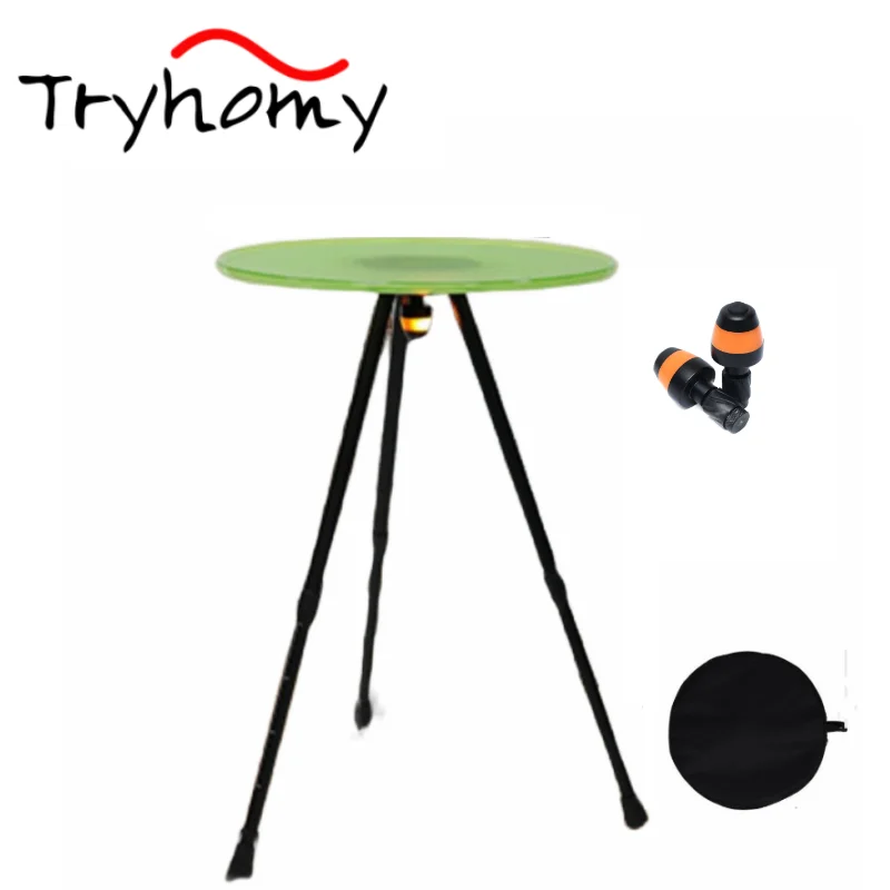 

Camping Table Folding Outdoor Side Table Portable Self-Driving Travel Round Table With Light Picnic Aluminium Alloy Table New