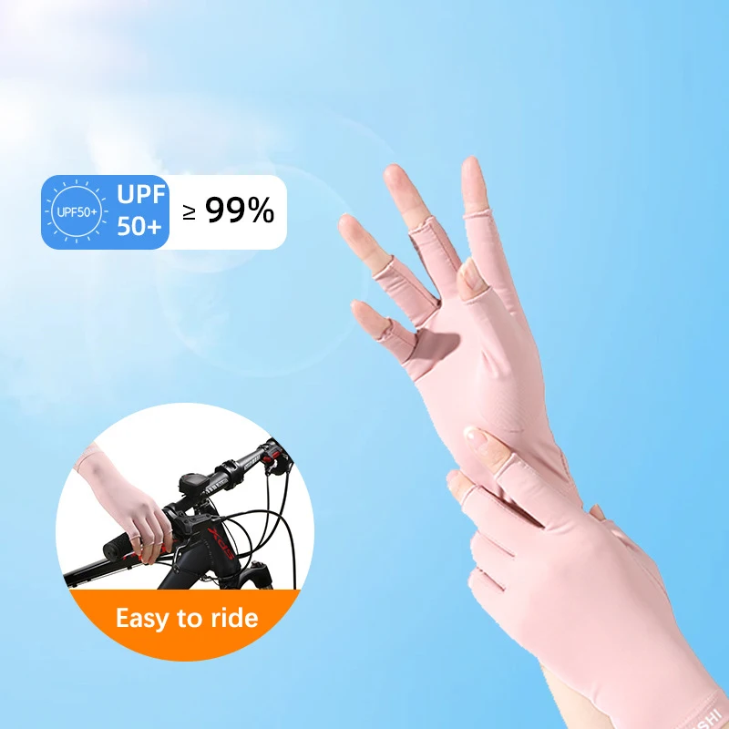 

Thin Ice Silk Gloves For Men And Women In Summer Spring And Autumn Half Fingers And Two Fingers Picking Tea Sun Protection