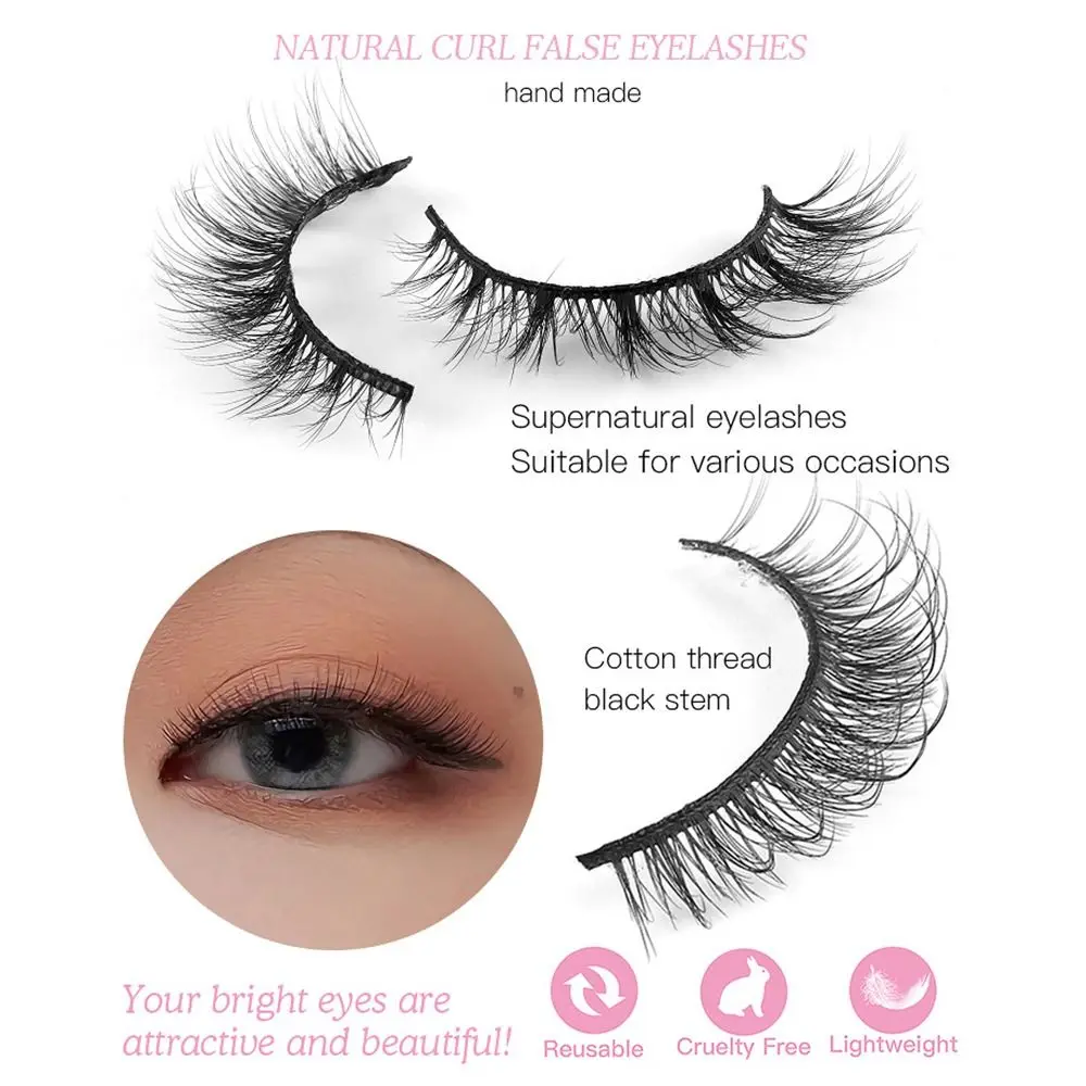 10 pares de pestañas postizas naturales largas de belleza para mujer pestañas de visón 3D esponjosas y tenues banda negra volumen pestañas extensión de pestañas
