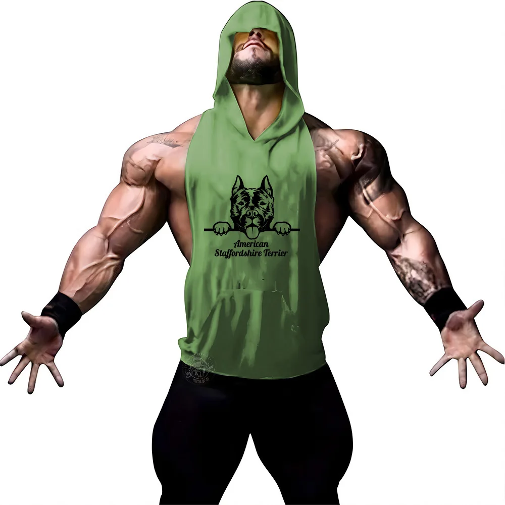 

Hooded vest Summer Fitness Vest Men's Fitness New Gym Clothing Fitness Men's Sport Slim Fit vest Cotton single shirt Muscle tops