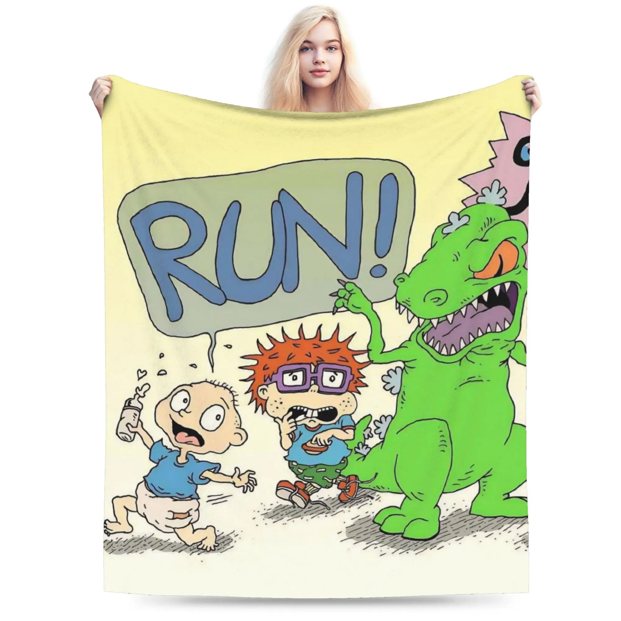 Super Soft Cartoon R-Rugrats Throw Blanket Premium Flannel Fleece Lightweight  Bed Blanket Super Cozy Blankets All Season Use
