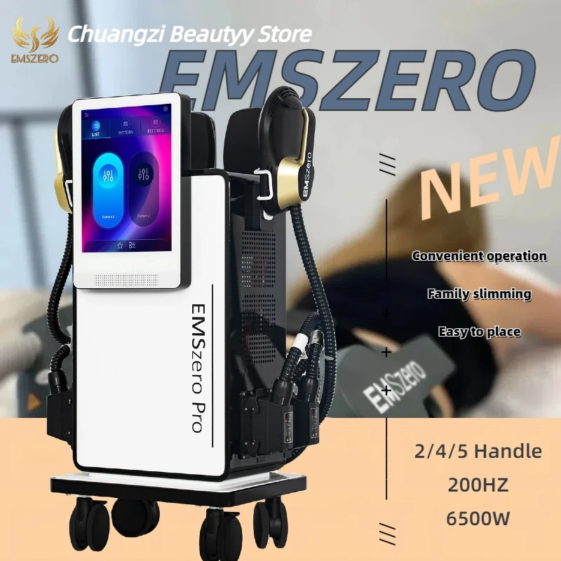 

2025 EMSzero Slimming Fat Loss EMS RF Body Sculpting Machine 15Tesla 200Hz 6500W 4/5 Handles Gain Muscle And Lose Weight Salon