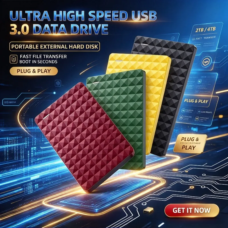2026 NEW 2.5 Inch Portable External Hard Drive USB3.0 Ultra High Speed 2TB 4TB Expansion Storage For Laptop Internal Use Max HDD