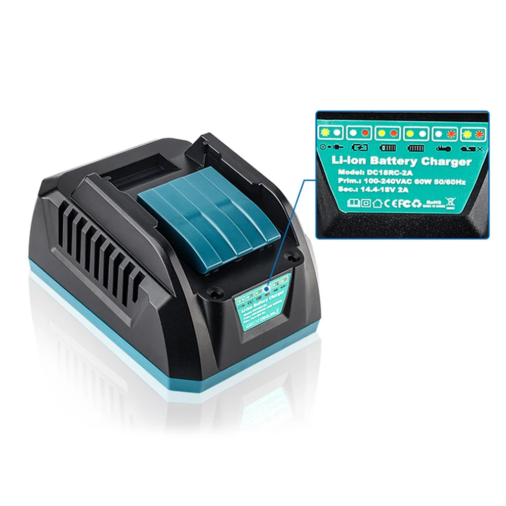 Charger Parts DC18RC Portable Mini Fast Charger for Makita 14.4V 18V Li-ion Battery BL1830 BL1430,2A