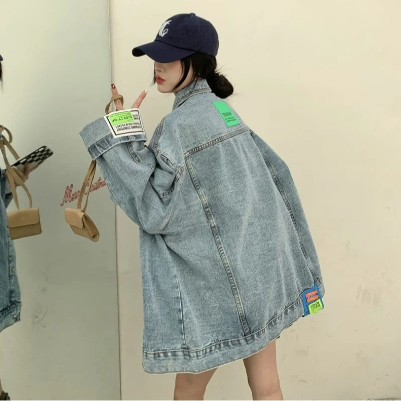 

Denim coat Women Spring and Autumn 2023 New Korean Oversize Loose Retro Hong Kong Flavor Jacket Top Fashion