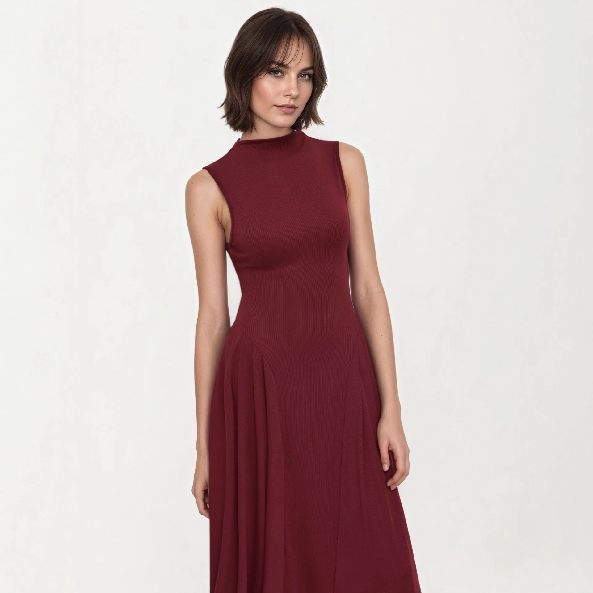 

BKLD Sexy Spicy Girls Temperament Half High Collar Sleeveless Dress Women's 2026 Summer Slim A-Line Elegant Party Long Dresses