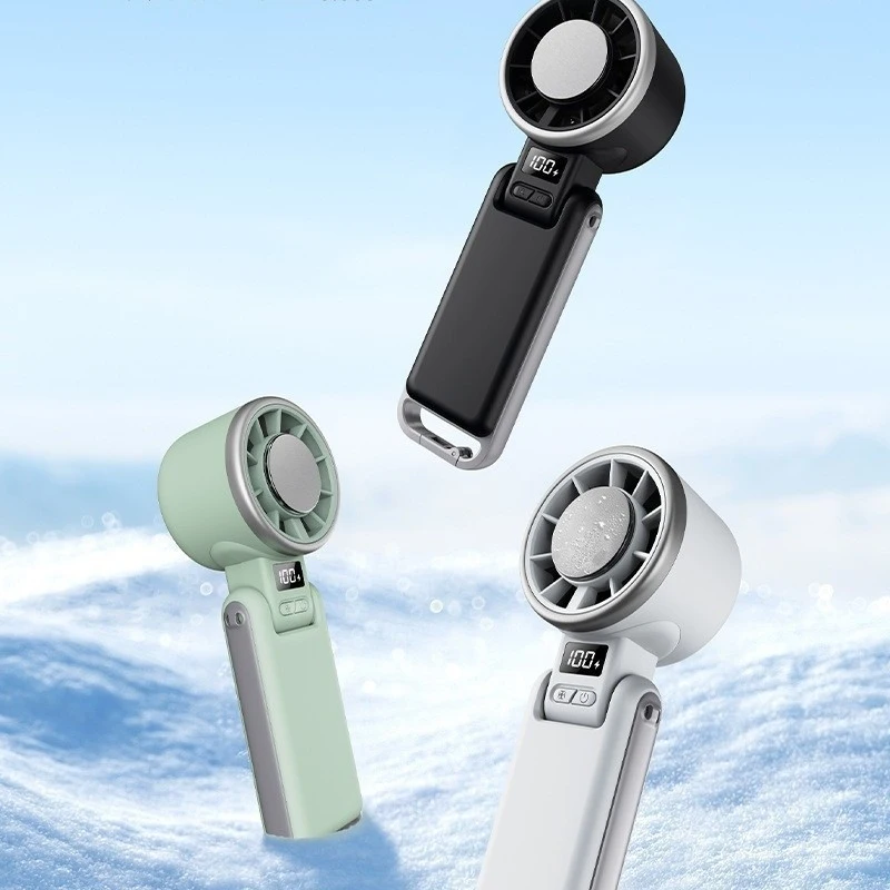 

High-speed foldable cooling fan, handheld neck-hanging semiconductor ice-cooling mini fan, outdoor fan