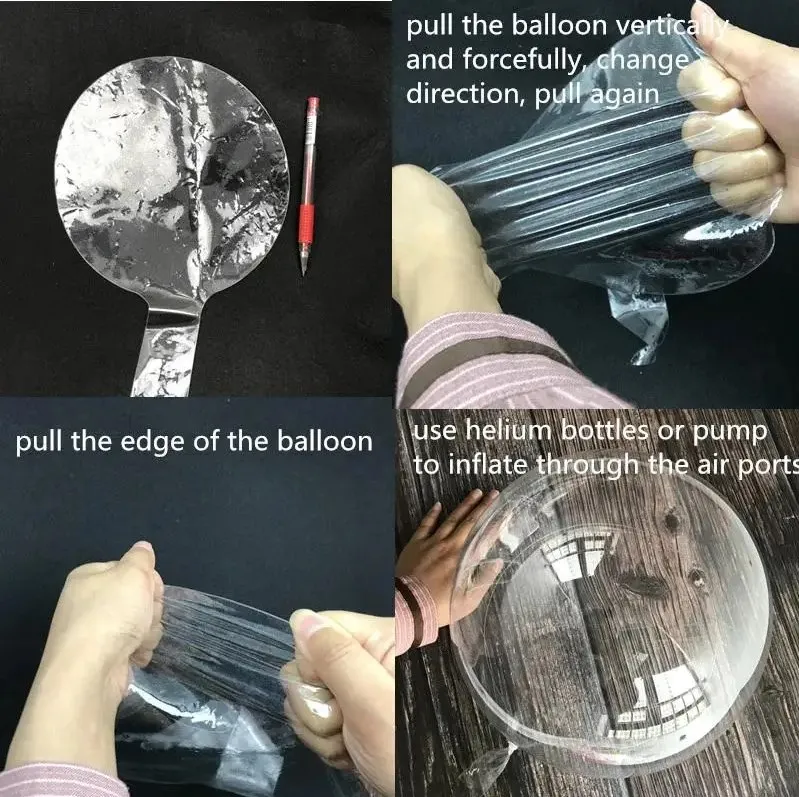 10 sztuk 12/18/24/36 cali nadmuchiwane balon święcący przezroczyste kule balony bąbelkowe materiały do dekoracji przyjęcia urodzinowego ślubne