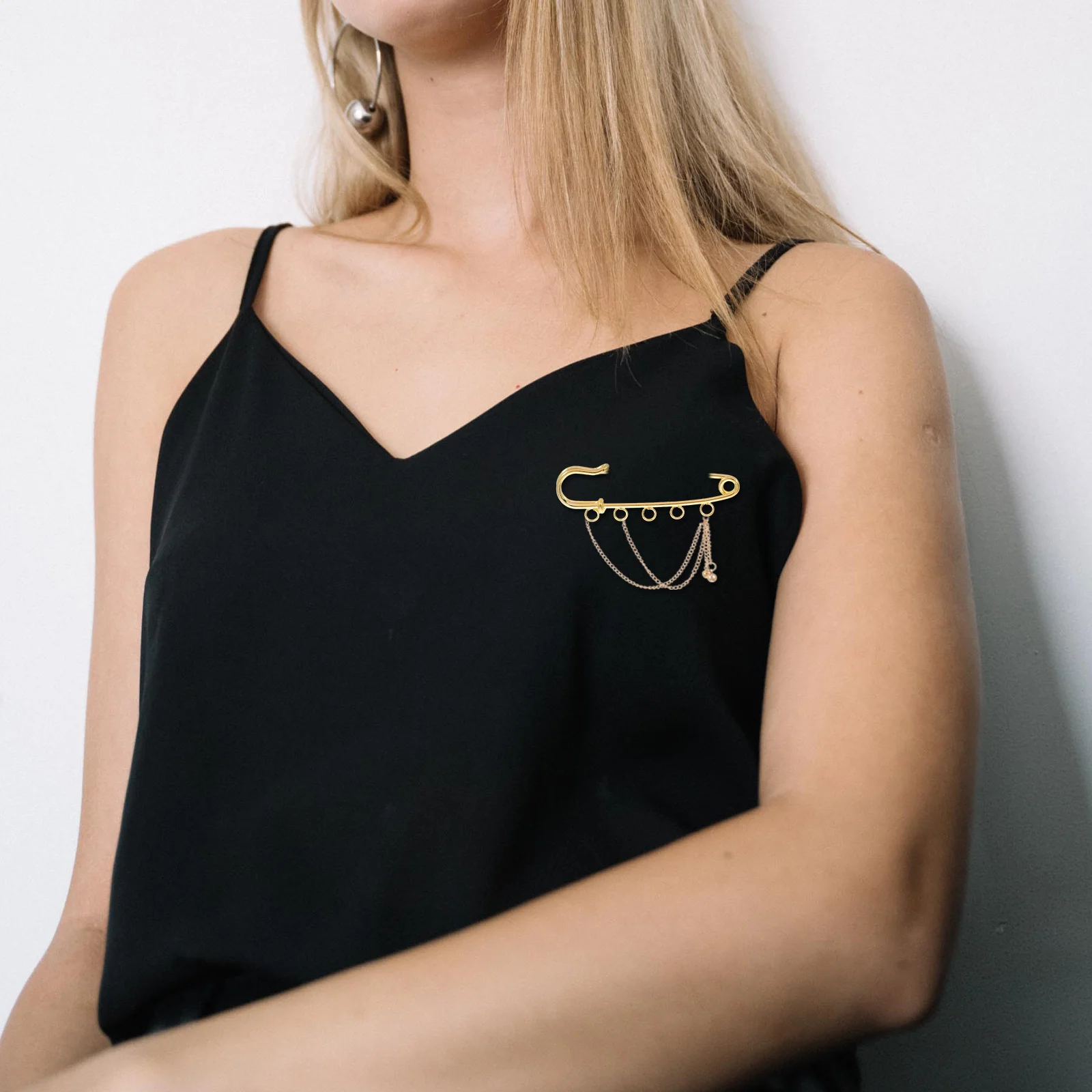 

10Pcs DIY Safety Pins Brooch Findings Metal Pins with Holes Heavy Duty for Craft Making Clothes Fixing DIY Brooch Safety Pin