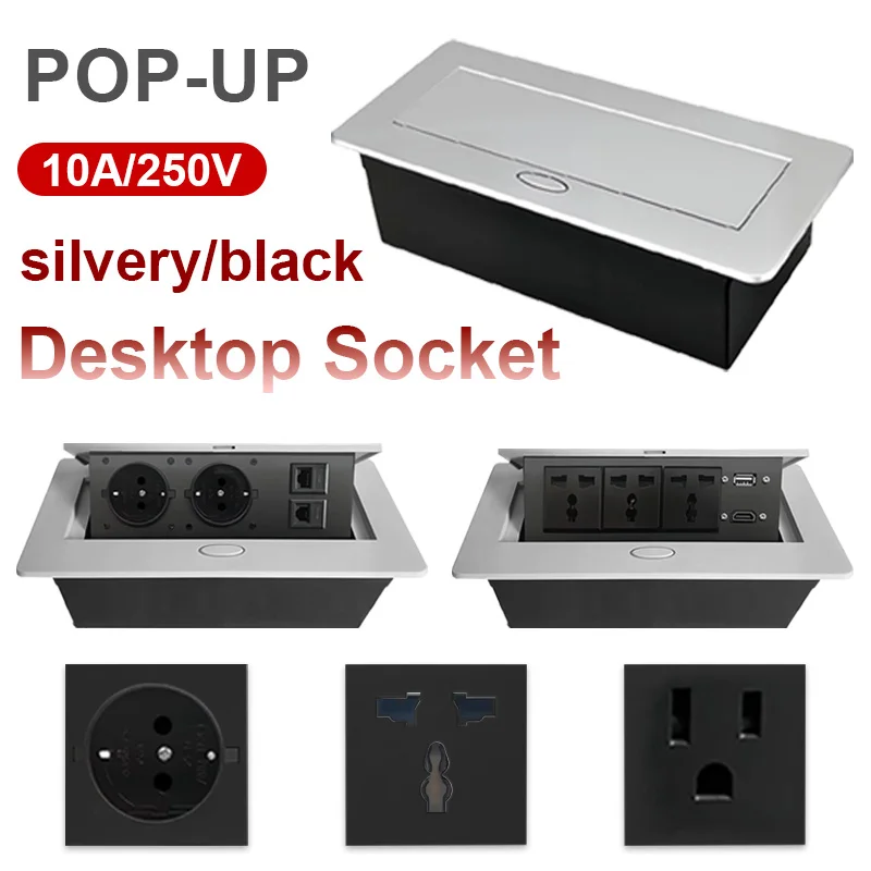 

Embedded Multifunctional Charge Station USB Type C HDMI Data Transmission Pop-Up Desktop Socket for Laptop Phone Pad